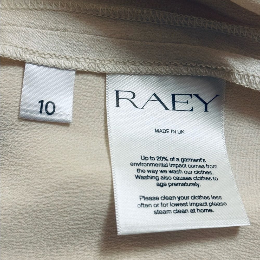 Raey Ivory Silk Tie Front Tunic Blouse  Minimalist Quiet Luxury 100% Silk 10 - Picture 9 of 10